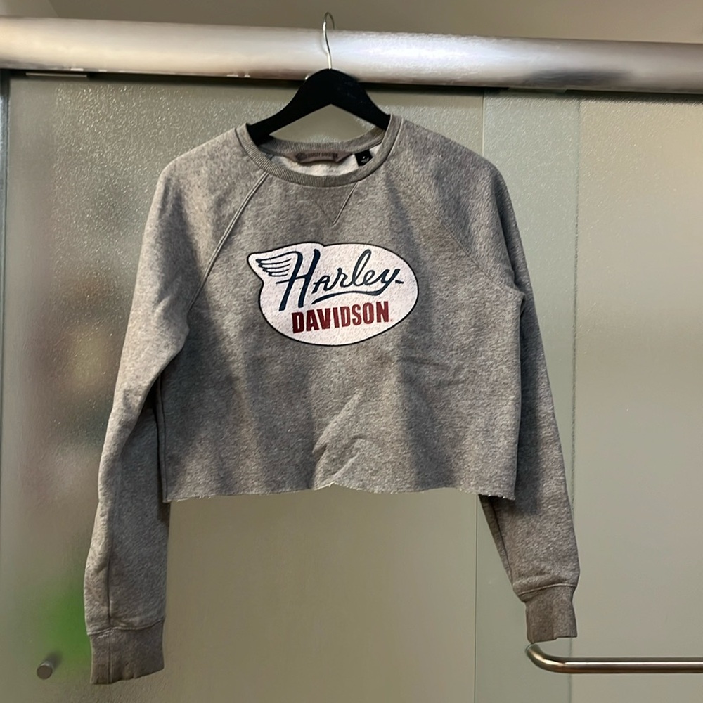 Cropped Harley-Davidson pullover sweatshirt women’s M